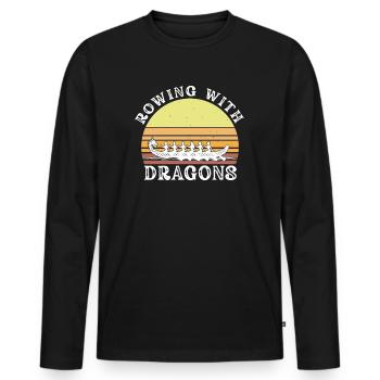 Ramer avec Dragons Dragons Dragonboat - T-shirt manches longues Premium bio Homme - noir - Devant - Nico (187cm)