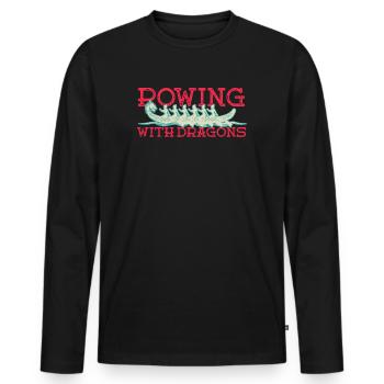 Ramer avec Dragons Dragons Dragonboat - T-shirt manches longues Premium bio Homme - noir - Devant - Nico (187cm)