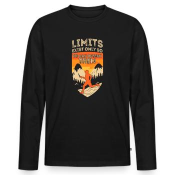 Limits Exist Only So We Can Outrun Them - Men's Premium Organic Long Sleeve Shirt - black - Front - Nico (187cm)