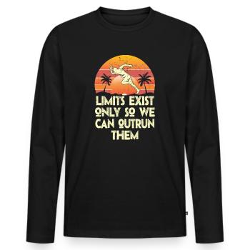 Limits Exist Only So We Can Outrun Them - Men's Premium Organic Long Sleeve Shirt - black - Front - Nico (187cm)