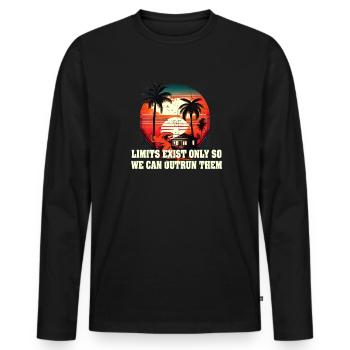 Limits Exist Only So We Can Outrun Them - Men's Premium Organic Long Sleeve Shirt - black - Front - Nico (187cm)