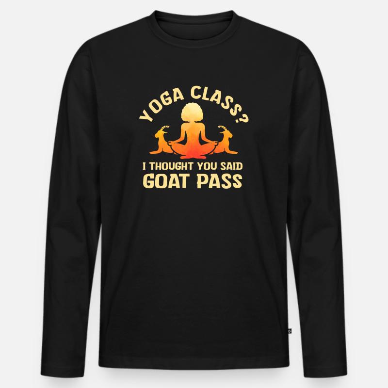 Yoga-Kurs oder Ziegenpass - Männer Premium Bio Langarmshirt - Schwarz