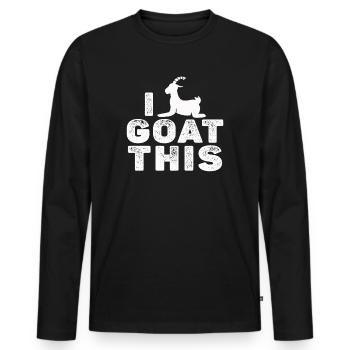 I Goat This Yoga Enthusiast - Men's Premium Organic Long Sleeve Shirt - black - Front - Nico (187cm)