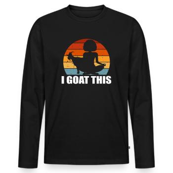 Je chèvre ce passionné de yoga - T-shirt manches longues Premium bio Homme - noir - Devant - Nico (187cm)