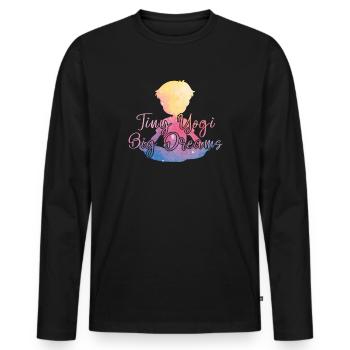 Tiny Yogi Big Dreams Méditation - T-shirt manches longues Premium bio Homme - noir - Devant - Nico (187cm)