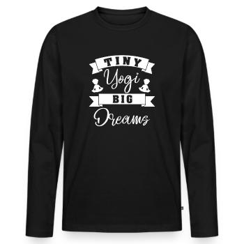 Tiny Yogi Big Dreams Méditation - T-shirt manches longues Premium bio Homme - noir - Devant - Nico (187cm)