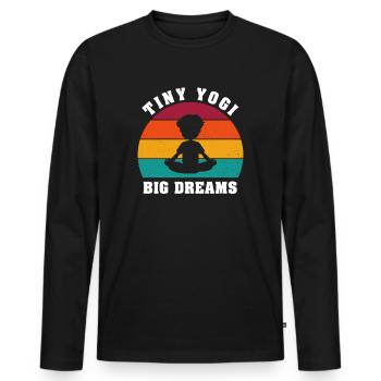 Tiny Yogi Big Dreams Méditation - T-shirt manches longues Premium bio Homme - noir - Devant - Nico (187cm)