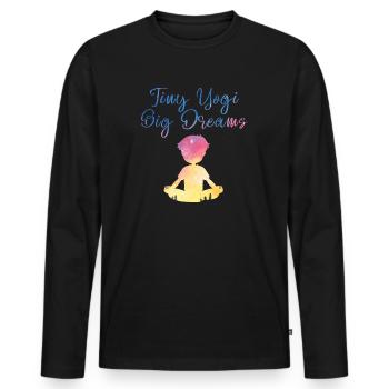 Tiny Yogi Big Dreams Méditation - T-shirt manches longues Premium bio Homme - noir - Devant - Nico (187cm)