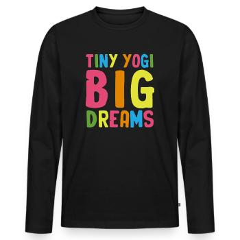 Tiny Yogi Big Dreams Méditation - T-shirt manches longues Premium bio Homme - noir - Devant - Nico (187cm)
