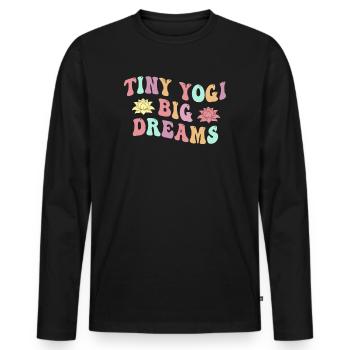 Tiny Yogi Big Dreams Méditation - T-shirt manches longues Premium bio Homme - noir - Devant - Nico (187cm)