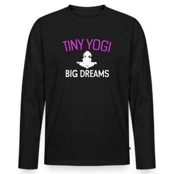 Tiny Yogi Big Dreams Méditation - T-shirt manches longues Premium bio Homme - noir - Devant - Nico (187cm)