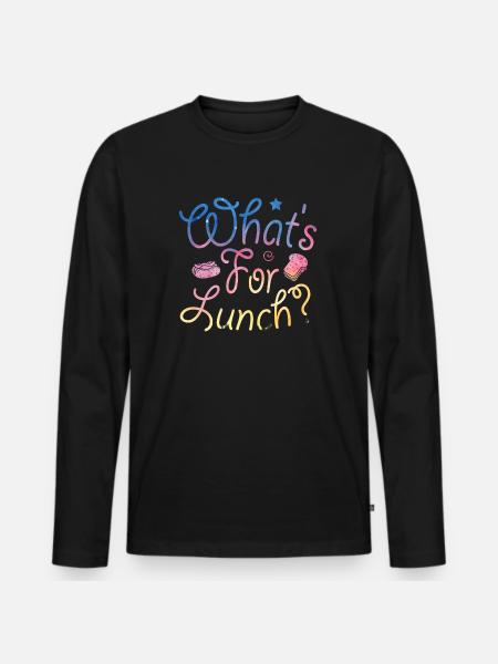 What's For Lunch? - Men's Premium Organic Long Sleeve Shirt - black