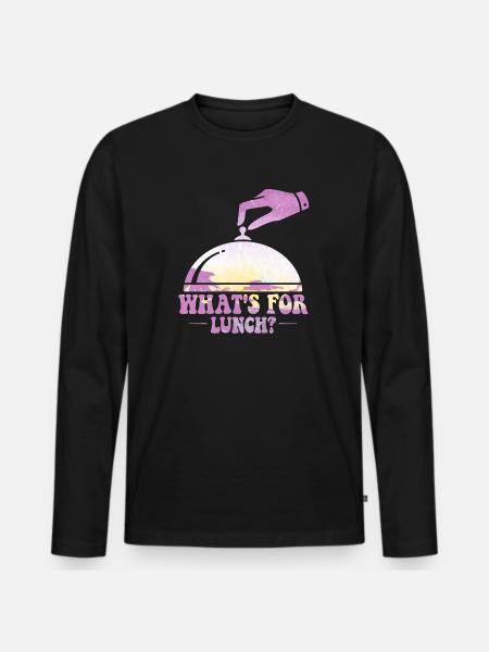 What's For Lunch? - Men's Premium Organic Long Sleeve Shirt - black