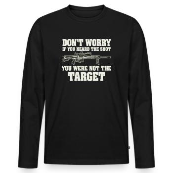 Entendu le coup de feu Jamais la cible Sniper - T-shirt manches longues Premium bio Homme - noir - Devant - Nico (187cm)