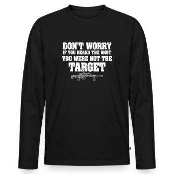 Entendu le coup de feu Jamais la cible Sniper - T-shirt manches longues Premium bio Homme - noir - Devant - Nico (187cm)