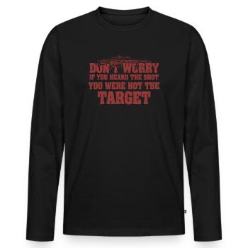 Hörte den Schuss, nie den Ziel-Scharfschützen - Männer Premium Bio Langarmshirt - Schwarz - Vorne - Nico (187cm)