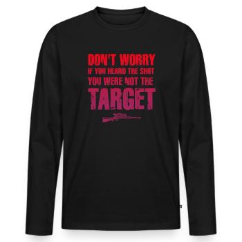 Entendu le coup de feu Jamais la cible Sniper - T-shirt manches longues Premium bio Homme - noir - Devant - Nico (187cm)