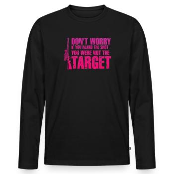 Heard The Shot Never The Target Sniper - Men's Premium Organic Long Sleeve Shirt - black - Front - Nico (187cm)