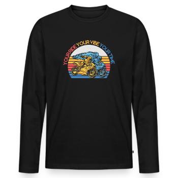 Your Ride Your Vibe Your Time Motocycle - Men's Premium Organic Long Sleeve Shirt - black - Front - Nico (187cm)