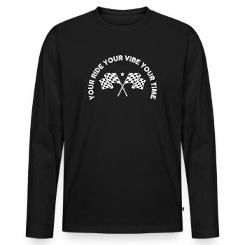 Your Ride Your Vibe Your Time Motocycle - Men's Premium Organic Long Sleeve Shirt - black - Front - Nico (187cm)