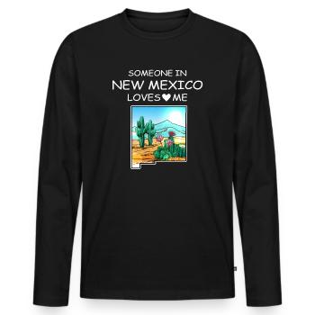 Someone In New Mexico Loves Me - Men's Premium Organic Long Sleeve Shirt - black - Front - Nico (187cm)