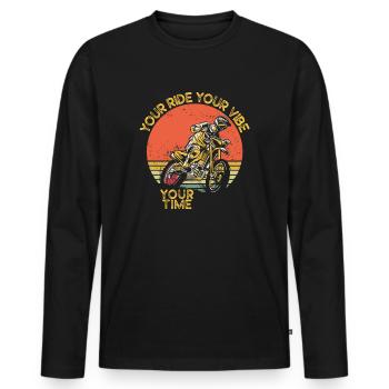 Your Ride Your Vibe Your Time Motocross - Men's Premium Organic Long Sleeve Shirt - black - Front - Nico (187cm)