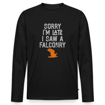 Falconry Bird Falcon Hunting Falconer - Men's Premium Organic Long Sleeve Shirt - black - Front - Nico (187cm)