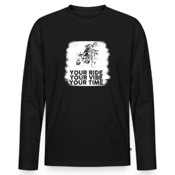 Your Ride Your Vibe Your Time Motocross - Men's Premium Organic Long Sleeve Shirt - black - Front - Nico (187cm)