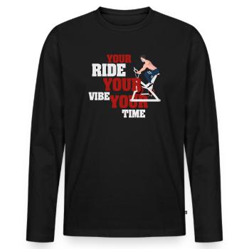 Your Ride Your Vibe Your Time - Men's Premium Organic Long Sleeve Shirt - black - Front - Nico (187cm)