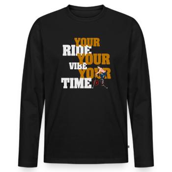 Your Ride Your Vibe Your Time - Men's Premium Organic Long Sleeve Shirt - black - Front - Nico (187cm)