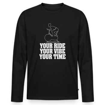 Your Ride Your Vibe Your Time - Men's Premium Organic Long Sleeve Shirt - black - Front - Nico (187cm)
