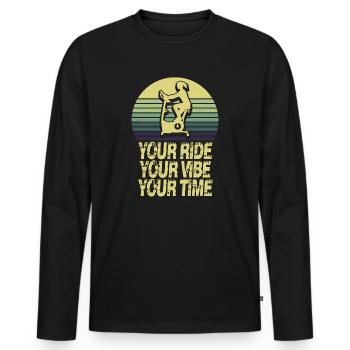 Your Ride Your Vibe Your Time - Men's Premium Organic Long Sleeve Shirt - black - Front - Nico (187cm)
