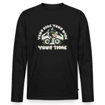 Your Ride Your Vibe Your Time - Men's Premium Organic Long Sleeve Shirt - black - Front - Nico (187cm)
