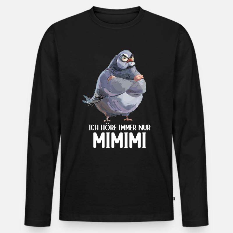Taube Täubchen Vogel Taubenzüchter Mimimi - Männer Premium Bio Langarmshirt - Schwarz