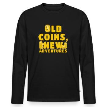 Old Coins New Adventures Numismatics - Men's Premium Organic Long Sleeve Shirt - black - Front - Nico (187cm)