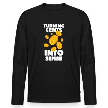 Old Coins New Adventures Numismatics - Men's Premium Organic Long Sleeve Shirt - black - Front - Nico (187cm)