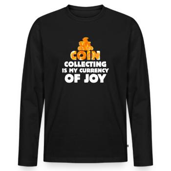 Old Coins New Adventures Numismatics - Men's Premium Organic Long Sleeve Shirt - black - Front - Nico (187cm)