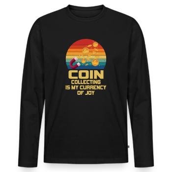 Old Coins New Adventures Numismatics - Men's Premium Organic Long Sleeve Shirt - black - Front - Nico (187cm)
