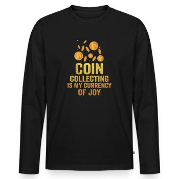 Old Coins New Adventures Numismatics - Men's Premium Organic Long Sleeve Shirt - black - Front - Nico (187cm)