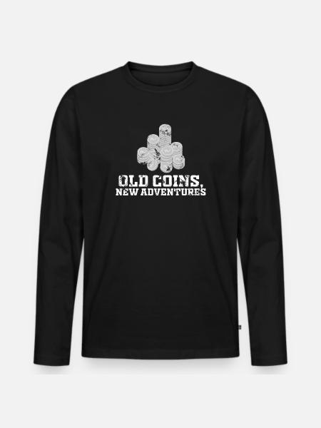 Old Coins New Adventures Numismatics - Men's Premium Organic Long Sleeve Shirt - black