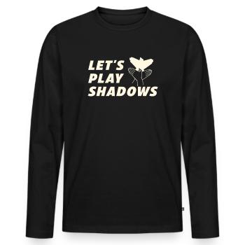 Jouons à Shadows Shadow Puppetry - T-shirt manches longues Premium bio Homme - noir - Devant - Nico (187cm)