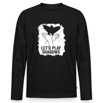 Jouons à Shadows Shadow Puppetry - T-shirt manches longues Premium bio Homme - noir - Devant - Nico (187cm)
