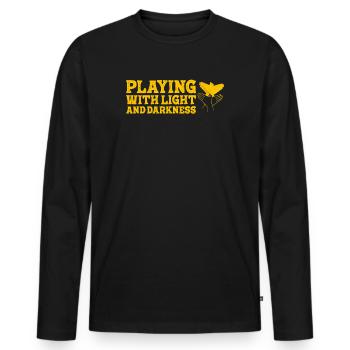 Jouer avec la lumière et l'ombre des ténèbres - T-shirt manches longues Premium bio Homme - noir - Devant - Nico (187cm)