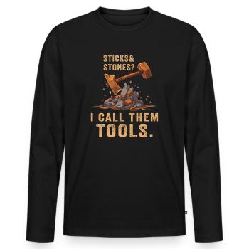 Arnis Eskrima Kali Philippinische Kunst - Männer Premium Bio Langarmshirt - Schwarz - Vorne - Nico (187cm)