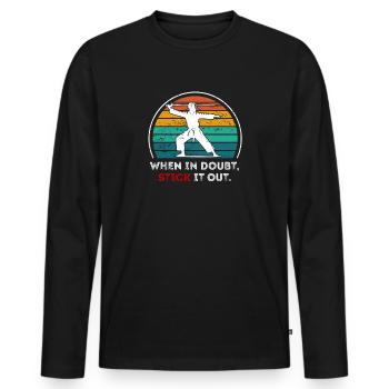 Arnis Eskrima Kali Philippinischer FMA Stick - Männer Premium Bio Langarmshirt - Schwarz - Vorne - Nico (187cm)