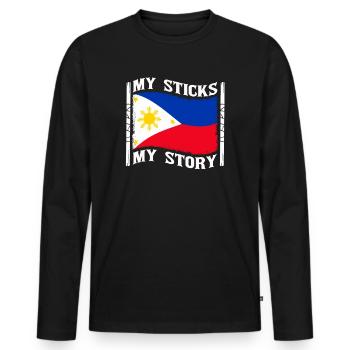 Arnis Kali Eskrima Filipino FMA - T-shirt manches longues Premium bio Homme - noir - Devant - Nico (187cm)