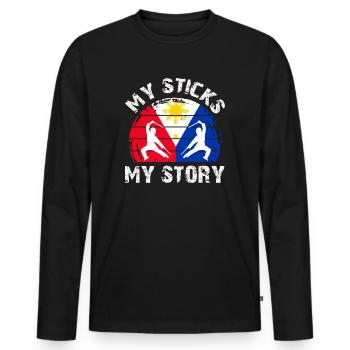 Arnis Kali Eskrima Philippinische FMA - Männer Premium Bio Langarmshirt - Schwarz - Vorne - Nico (187cm)