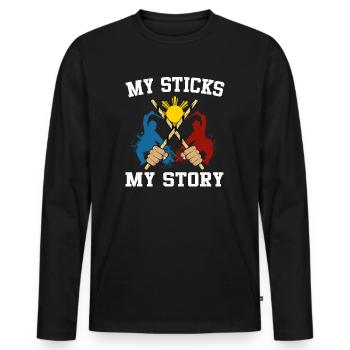Arnis Kali Eskrima Filipino FMA - Men's Premium Organic Long Sleeve Shirt - black - Front - Nico (187cm)