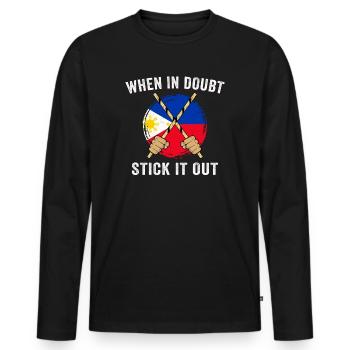 Arnis Eskrima Kali Filipino FMA - Men's Premium Organic Long Sleeve Shirt - black - Front - Nico (187cm)