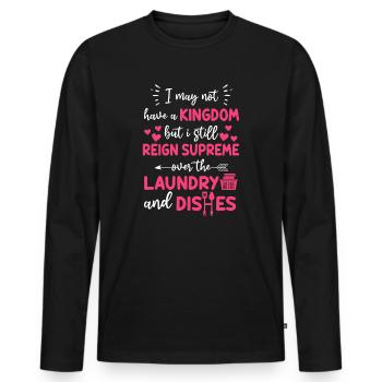 Herrschaft über Wäsche und Geschirr Hausfrau - Männer Premium Bio Langarmshirt - Schwarz - Vorne - Nico (187cm)